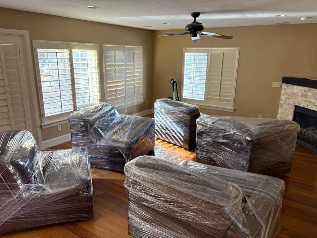 Furniture wrapped by Sandy Movers