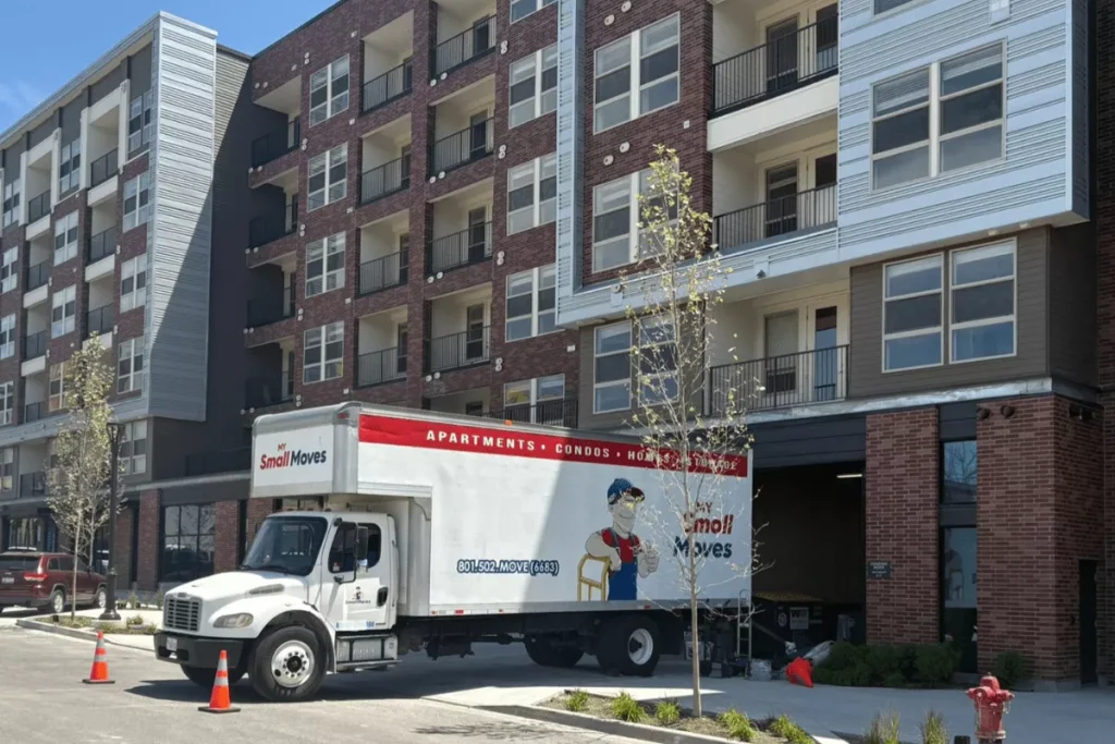 Salt Lake City Movers at tall apartment building