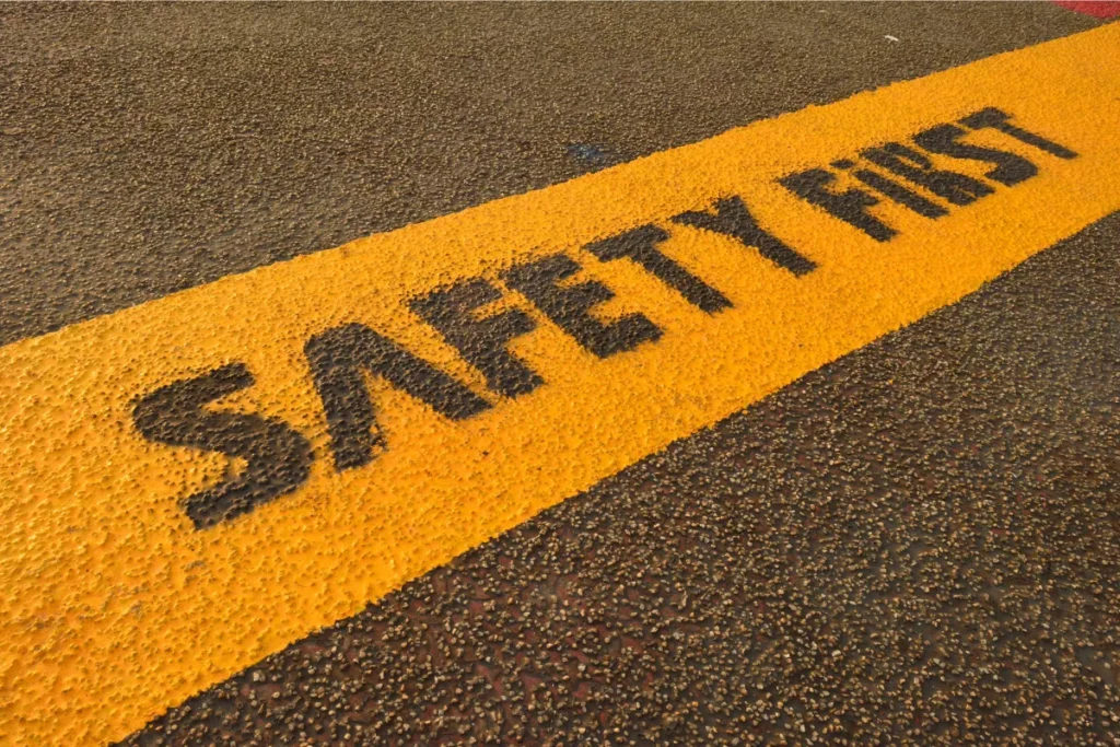Safety first painted on Salt Lake City road