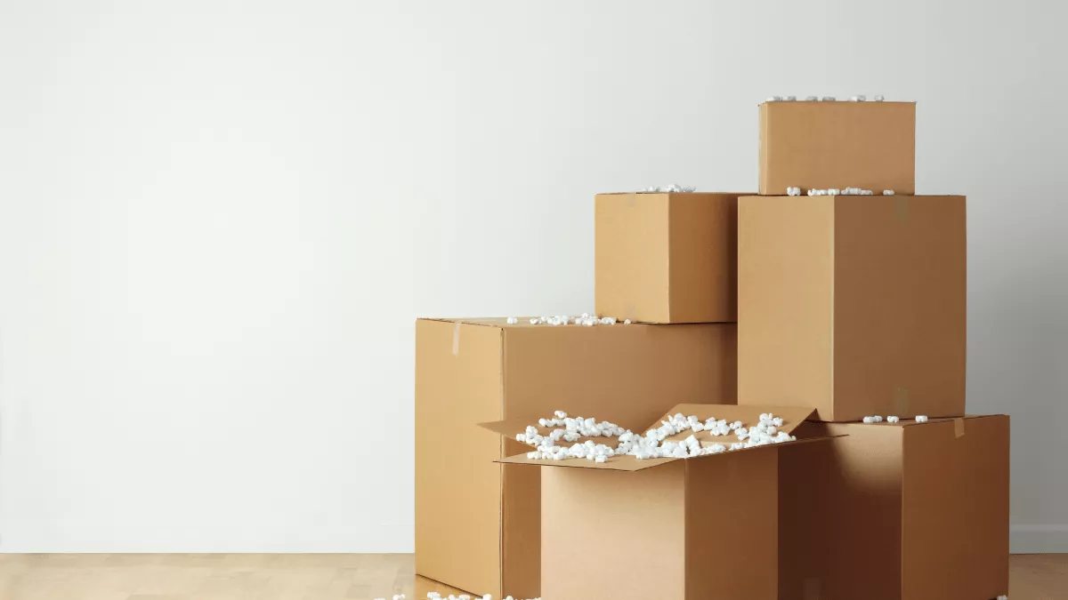 Moving boxes of varying sizes for Salt Lake City move