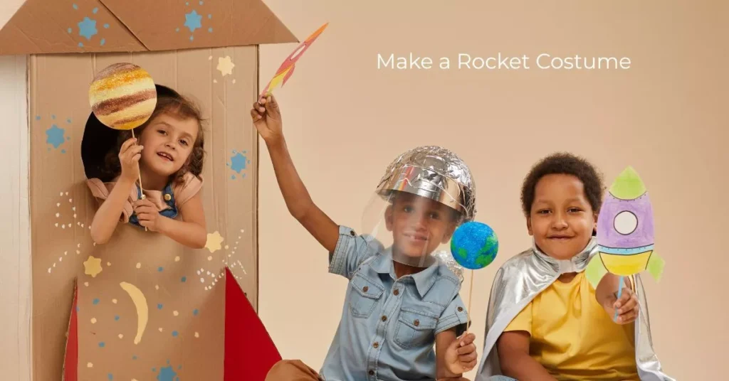 Rocket cardboard box creation made from leftover My Small Moves Cardboard moving boxes